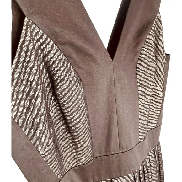 Robert Rodriguez Zebra Stripe Lace Sleeveless Flared Dress - Picture 7 of 14